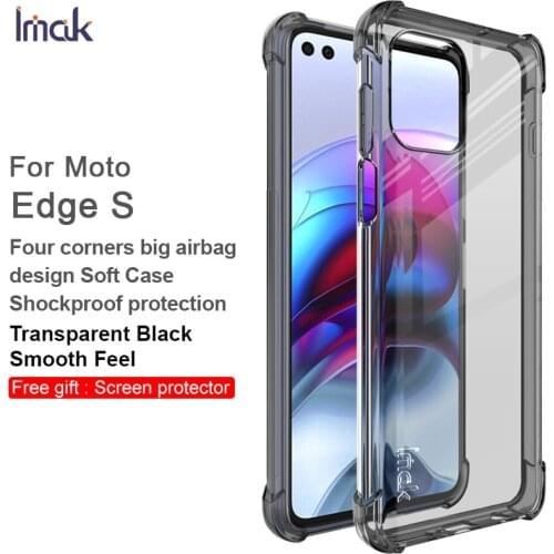 For Moto Edge S Case IMAK Shockproof Conners Airbags Soft TPU Back Cover Case for Moto Edge S