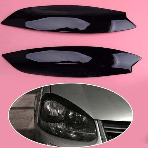 DWCX ABS Gloss Black Headlight Eyelid Eyebrow Trim Decoration Cover Sticker fit for Golf Mk5 GTI Rabbit R32 2005 2006 2007