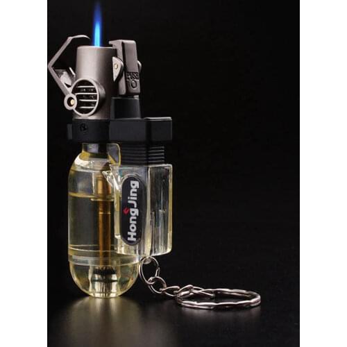 Gas Lighter Portable Windproof Small Spray Gun Kitchen Outdoor Camping Welding Torch Inflatable Lighter Band Key Ring