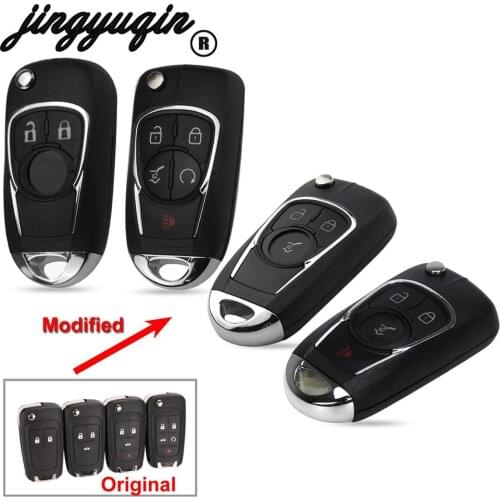 Jingyuqin Car Remote Flip Key Shell For Chevrolet Cruze For Buick For VAUXHALL OPEL Insignia Astra J Zafira CHU100 key Case