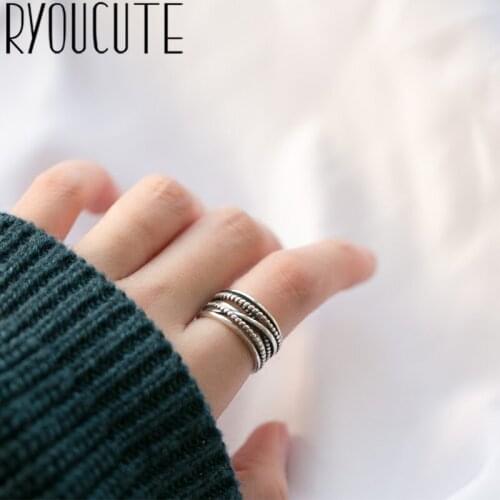 Personality Boho Silver Color Multi-layer Rings for Women Jewelry Retro Big Antique Rings Girls Christmas Gifts Anillos