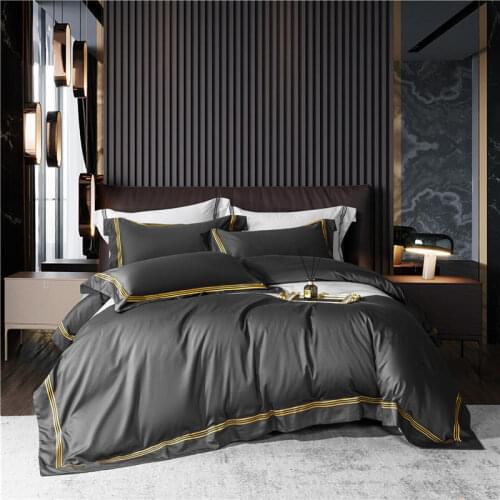 Duvet Cover Set Egyptian Cotton Luxury Bedding Set With Bed Linens For Queen King Bed Solid Color housse de couette Quilt Cover
