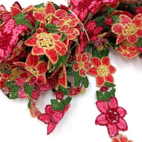 5Yards 3cm Width Embroidery Flower Lace Collar Bar Code DIY Decorative Material Clothes Curtain Sewing Accessories