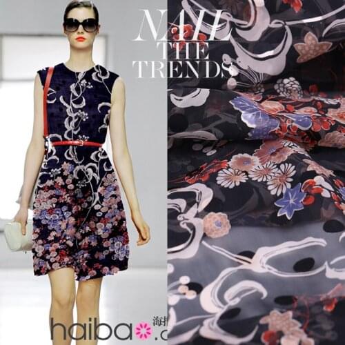 Summer New Thin Silk Burnt-out Gauze Fabric Dress Overskirt Dress Fabric Silk Mulberry Silk Fabric