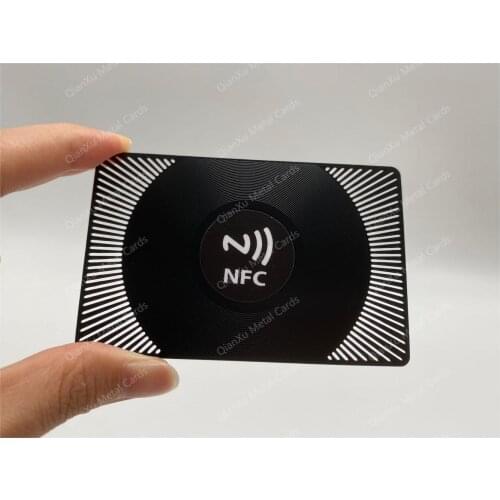 NFC Metal Business Cards Custom Shape Screen Printing Logo With Round/Square NFC Sticker