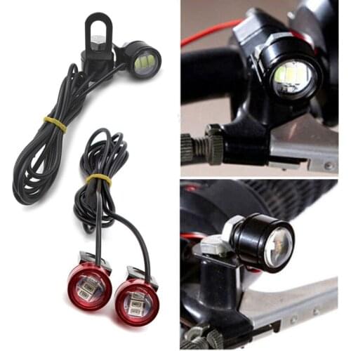 Motorcycle Rearview Mirror Eagle Eye Flash Strobe 3LED Motorcycle Signal Light DRL White/Red Night Safety Signal Lights Motorcyc