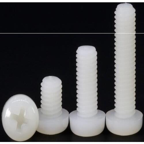 M2 M2.5 M3 Nylon Phillips screws plastic Screw bolt Length 4-30mm Cross Pan Head Screws