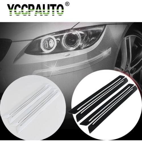 YCCPAUTO Newest PVC Car Bumper Protector Anti-collision Strips Auto Front Rear Guard Corner Trim Bar Black White 4Pcs/set