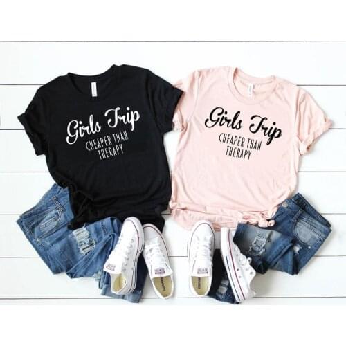 Skuggnas New Arrival Girls Trip Cheaper Than Therapy T shirt Vacay Mode shirt Girls weekend t shirt Girl trip shirt