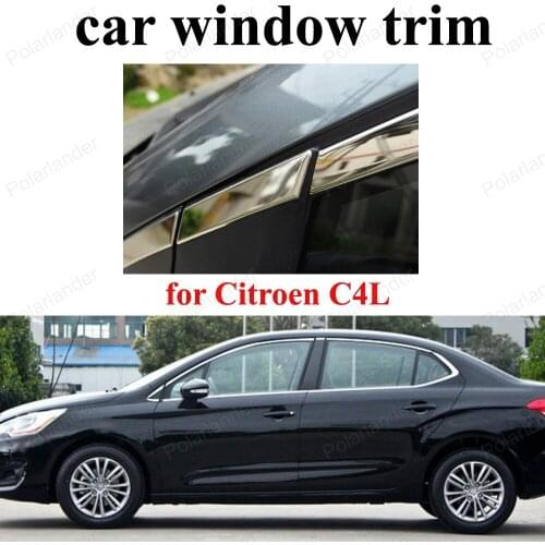 Stainless Steel Car Window Trim For C-itroen C4L Car Styling Window Frame Exterior Accessories