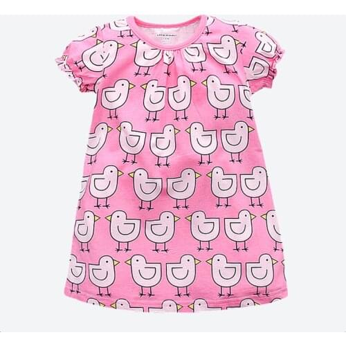 Summer Dress For Girls Cotton Short Sleeve Mini Girls Dresses Pretty Printed Fashion Childrens Wear Brand Baby Clothes 1-6 Year