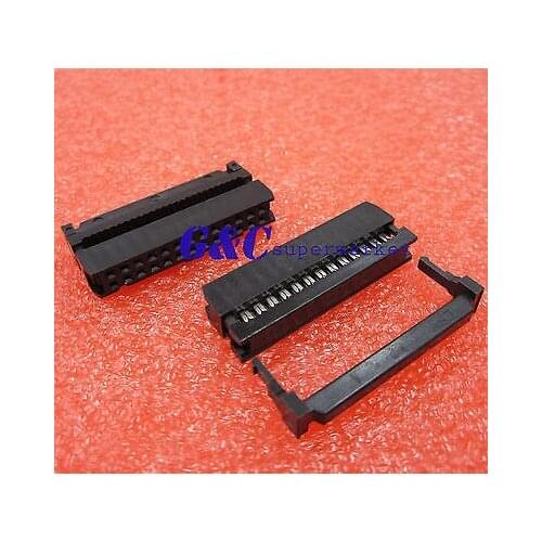 10PCS 26p Female IDC Plug Flat Ribbon Cable Contors Black 2.54mm FC-26P diy electronics
