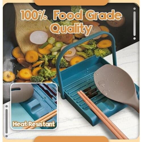 Kitchen Utensil Rest Multifunctional Non-Slip Shelf Organizer Utensil Rest Drip Pad For Kitchen GQ