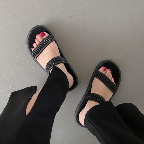 2021 summer new shoes women slippers Outdoor Female Beach Non-slip Slides Flip Flops Summer Open Toe Flat Casual Sewing Sandals