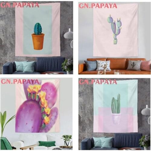 Nordic cactus Art tapestry Ins goblen Refreshing Tapestry macrame Polyester macrame Wall Hanging bohemian wall home decor