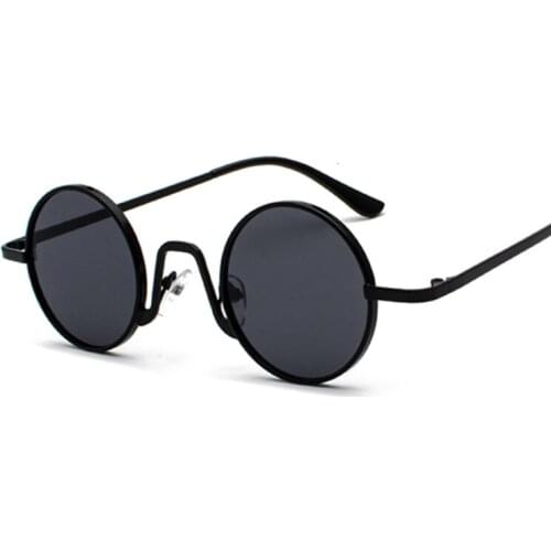 Brand Designer Round Sunglasses Men Women High Quality Metal Sun Glasses For Female Male Small Frame Clear Vintage Punk Oculos