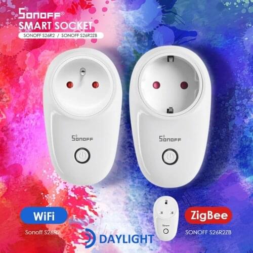 SONOFF S26R2 TPF/TPL/TPN 220V 10A Smart Plug WIFI Power Socket Timer Outlet Remote Compatible With Alexa Google Home IFTTT