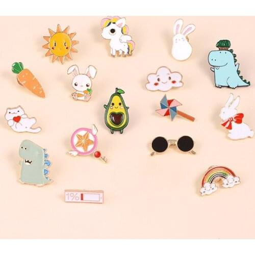 Foreign trade explosion cute cartoon rabbit windmill flying man brooch pineapple brooch men and women gifts