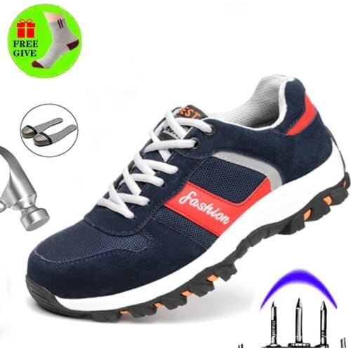 High Quality Labor Insurance Shoes Four Seasons Non-slip Wear-resistant Mens Safety Shoes Anti-smashing Puncture Work Boots