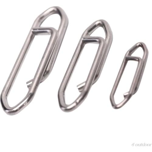 50 Pcs/Pack Powerful Stainless Steel Fishing Fast Link Clips Lock Snaps Quick Lure Change Connector for Freshwater M24 21