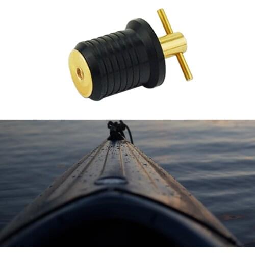 1.25 inch T-Handle Marine Boat Twist Drain Plug Brass Screw Type Compression Plug Hull for 32mm Diameter Drains Rubber Plug