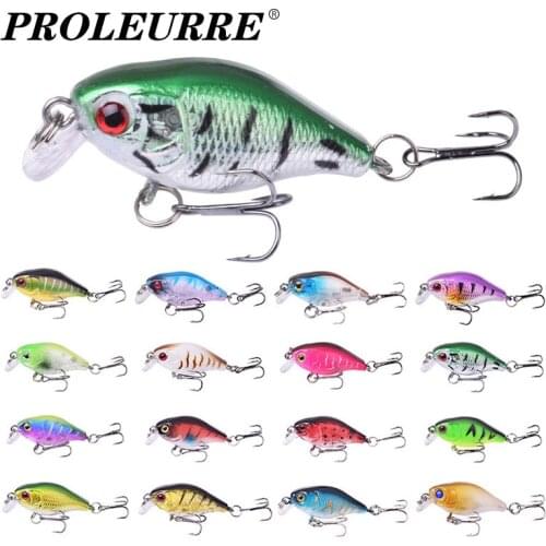 1PCS Mini Crank Fishing Lures 45mm 4g Crazy Wobblers Jerkbait Artificial Hard Baits Treble Hooks Tackle Crankbait For Carp Bass