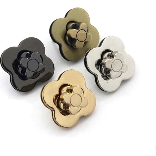 1pcs Metal Flower Shape Turn Lock High-quality Twist Lock Clasp Leather Craft Women Bag Handbag Shoulder Bag Purse DIY Hardware