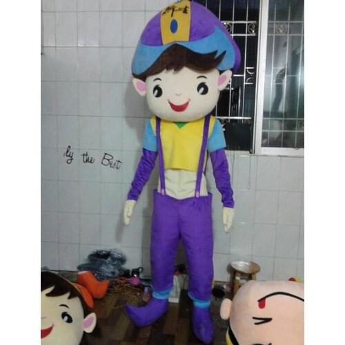 2019 Factory Direct purple strap smart boy Fancy Dress Mascot Costume for birthday Halloween parties