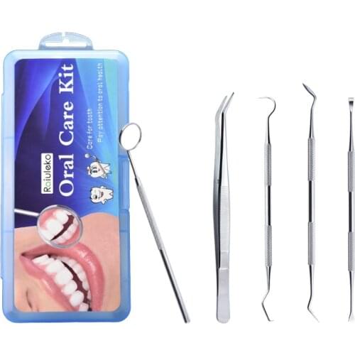 5Pcs/Set Stainless Steel Surgical Wax Carving Dental Tools Dentist Teeth Clean Hygiene Explorer Probe Hook Teeth Whitening Tool