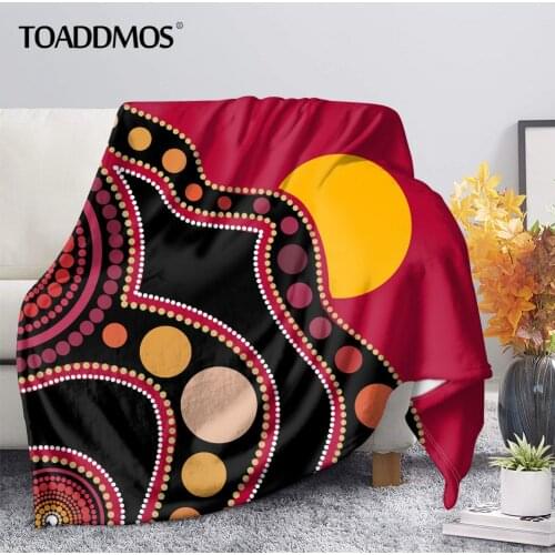 TOADDMOS Aboriginal Culture Design Fleece Blanket Comfort Bed Thin Quilt for Kids Adults Sofa Nap Warm Blanket Premium Bedding