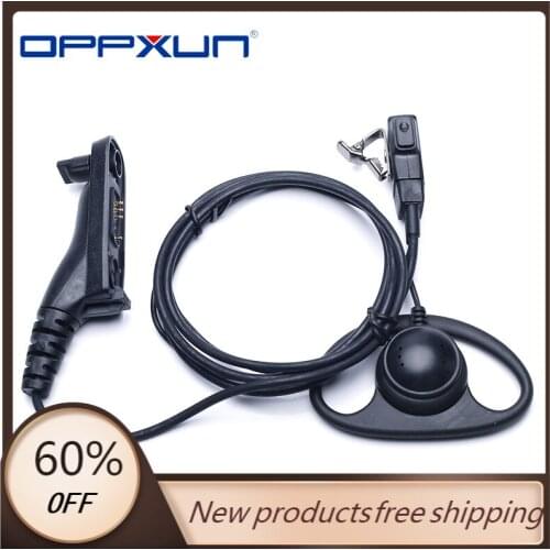 2021 D Earhook PTT Earpiece Headset Mic for Motorola XPR6500 XPR6300 Xir P8268 DP3400 DP3600 DGP6150 APX7000 Walkie Talkie Radio