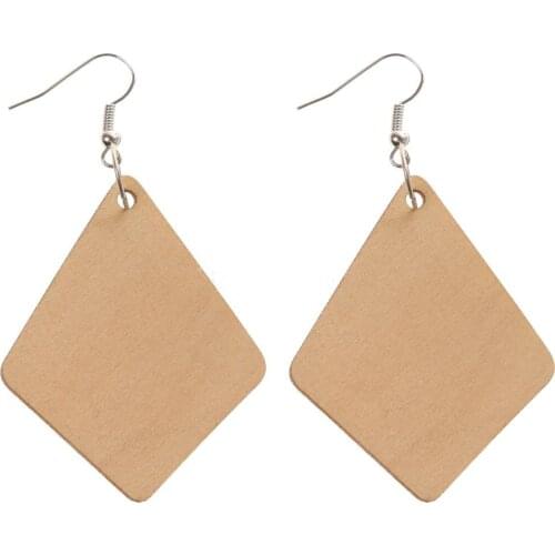 Hot sale earrings 2021 new designer Boho Statement hanging wooden geometric dangler jewelry eardrop