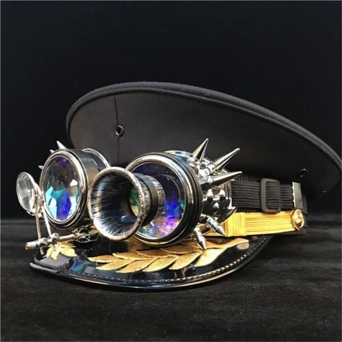 Women Men Military Hat Steampunk Germany Officer Visor Cap Army Hat Cortical Police Cap Cosplay Hat Size S M L XL XXL