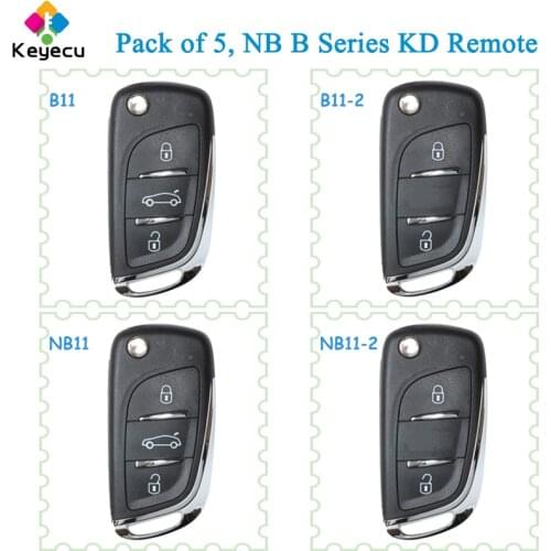 KEYECU 5 Pieces B NB Series Remote B11 B11-2 NB11 NB11-2 for KD900 KD900+ URG200 KD-X2, KEYDIY DS Style Universal KD Remote Key