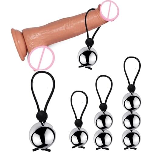 Penis Ring for Men Metal Ball Hanger Penis Weight Stretcher Penis Extender Enlargement Cock Ring Male Chastity Sex Toy Dick Ring