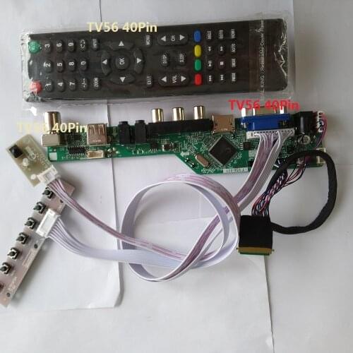 Kit for B156XW04 V6 40pin LVDS LCD LED Screen panel Controller board driver 1366X768 TV AV remote VGA 15.6" HDMI USB