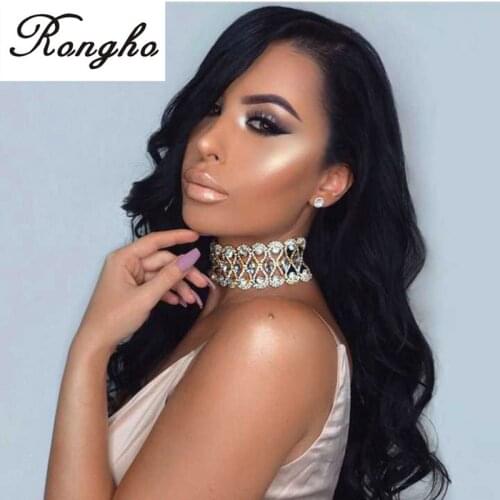 Fashion Big Rhinestone choker Crystal statement necklace Women Chockers Chunky Necklace Collier Wedding jewellery accessories