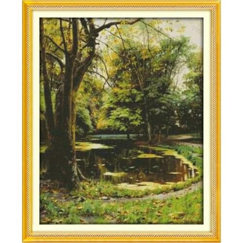 The Jungle Stream Counted Cross Stitch 11CT 14CT Cross Stitch Sets landscape Cross-stitch Kits Embroidery Needlework