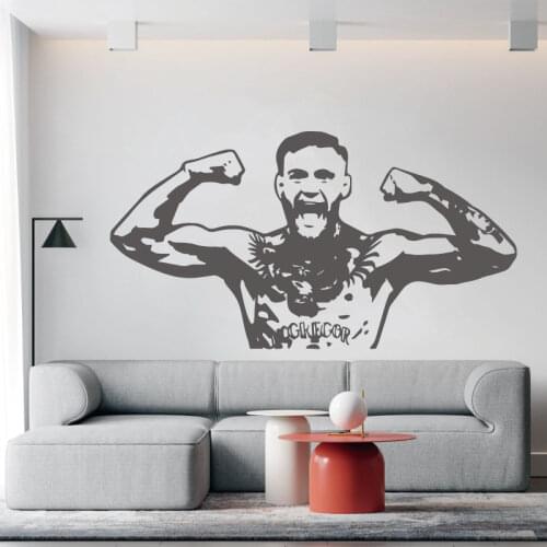 Boxing Wall Sticker Fitness Boxing Club Free Fighting Sport Ultimate Fighting Champion Star Portrait Home Decor Vinyl Decal YD5