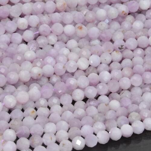 Natural Kunzite Faceted Loose Round Beads 8mm, With Defects and Spots