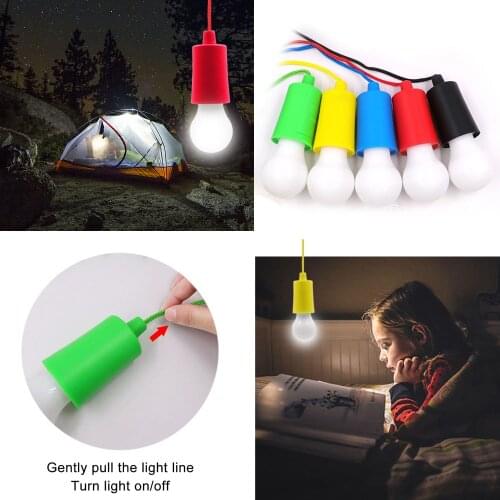 New Portable Pull Cord light Bulb Outdoor Garden Camping Hanging LED Light Lamp Pull Cord light Bulb Hanging LED Decor Utensil