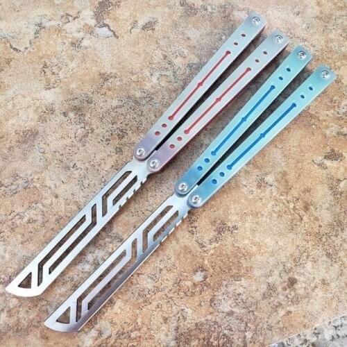 Nautilus Transparency Aluminum+G10 Handle Butterfly Knife Comb Trainer Knife Channel 440 Blade Bushings System Edc Knifes