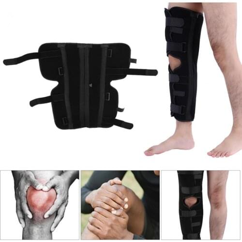 Knee Brace Support Pad Patella Knee 4 Steel Plates Fixing Orthopedic Leg Posture Corrector Fractures Splint Guard For Arthritis