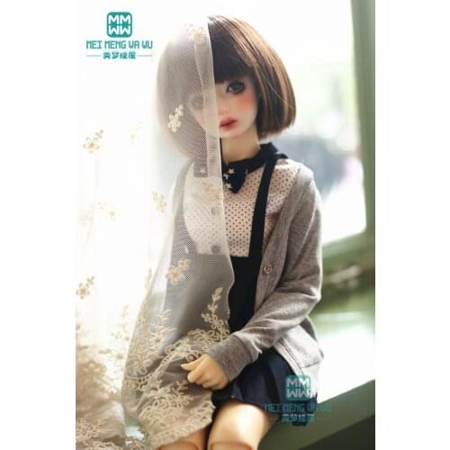 Fits 1/3 1/4 1/6 bjd doll accessories fashion gray knit cardigan