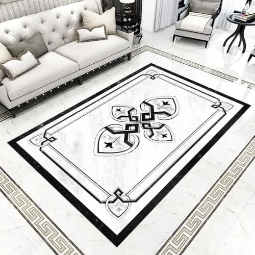 Custom Self-Adhesive Wallpaper 3D Marble Tiles Floor Mural European Style Living Room Hotel 3D Flooring Painting PVC 3D Stickers