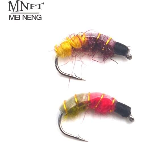 MNFT 10Pcs Two Style Nymph Trout Fly Fishing Flies Fly Lures Artificial Pupa Larva Nymph Fishing Lure