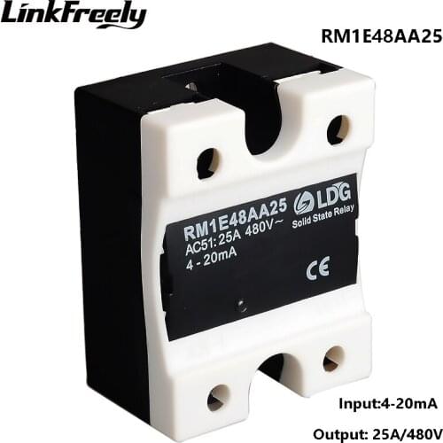 RM1E48AA25 25A 220V Analog SSR Relay Solid State,2SCR Output:42-530VAC Input: 4-20mA,Electrical Voltage SMD Mini Relay Module