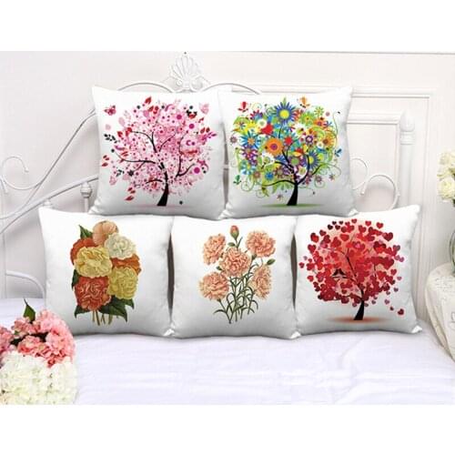 C06068 New Design Christmas Pillows Wishing Tree Flower Plant Printed Cushion covers For Sofa Couch Soft Velvet Throw Pillows