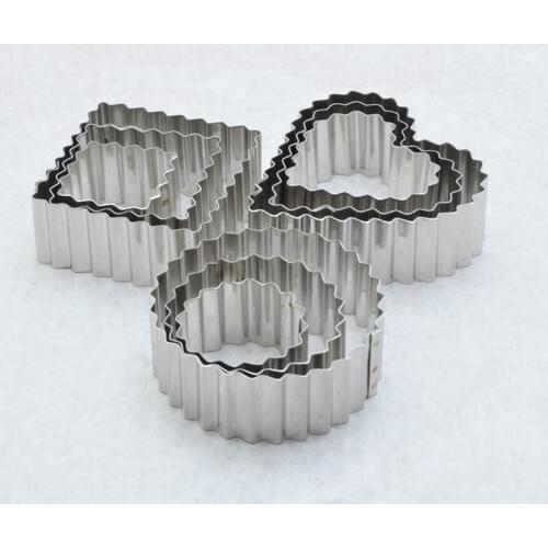 Serrated Heart, Square, Round Mold 9Lu Set