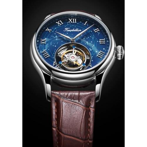 AESOP Special Tourbillon Watch Mens Mechanical Watches Starry Sky Pattern 2021 New Clock Gift for Friends relogio masculino